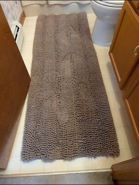 Plush Chenille Bath Runner - Taupe